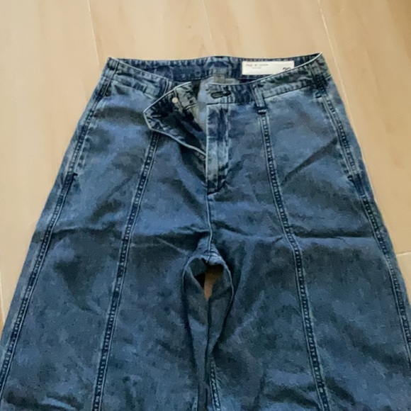 Rag & bone Arianna jeans, raw hem, wide leg, size 28 - Picture 2 of 7